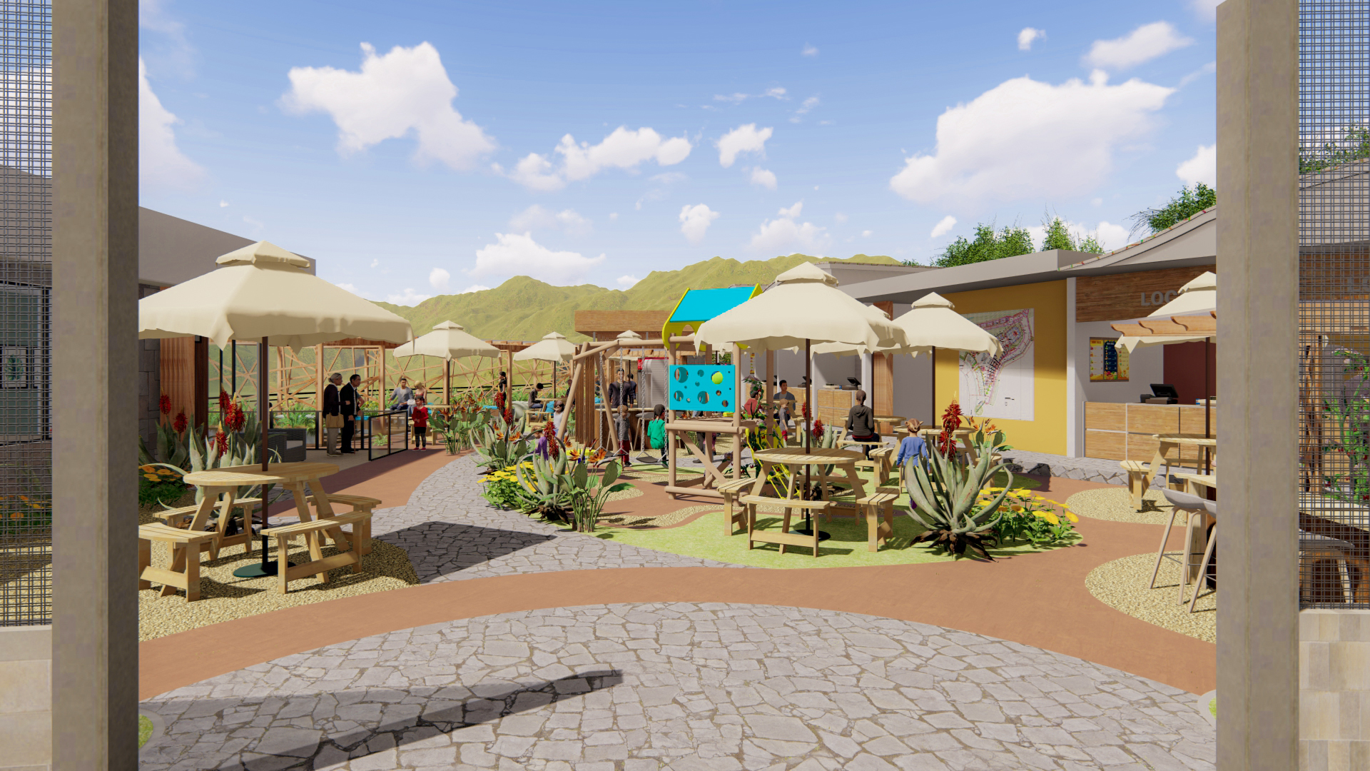 Entrada y parque para niños